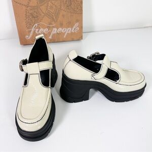 Free People Mayla Platform Mary Janes in Antique Ivory size 7.5 New in Box